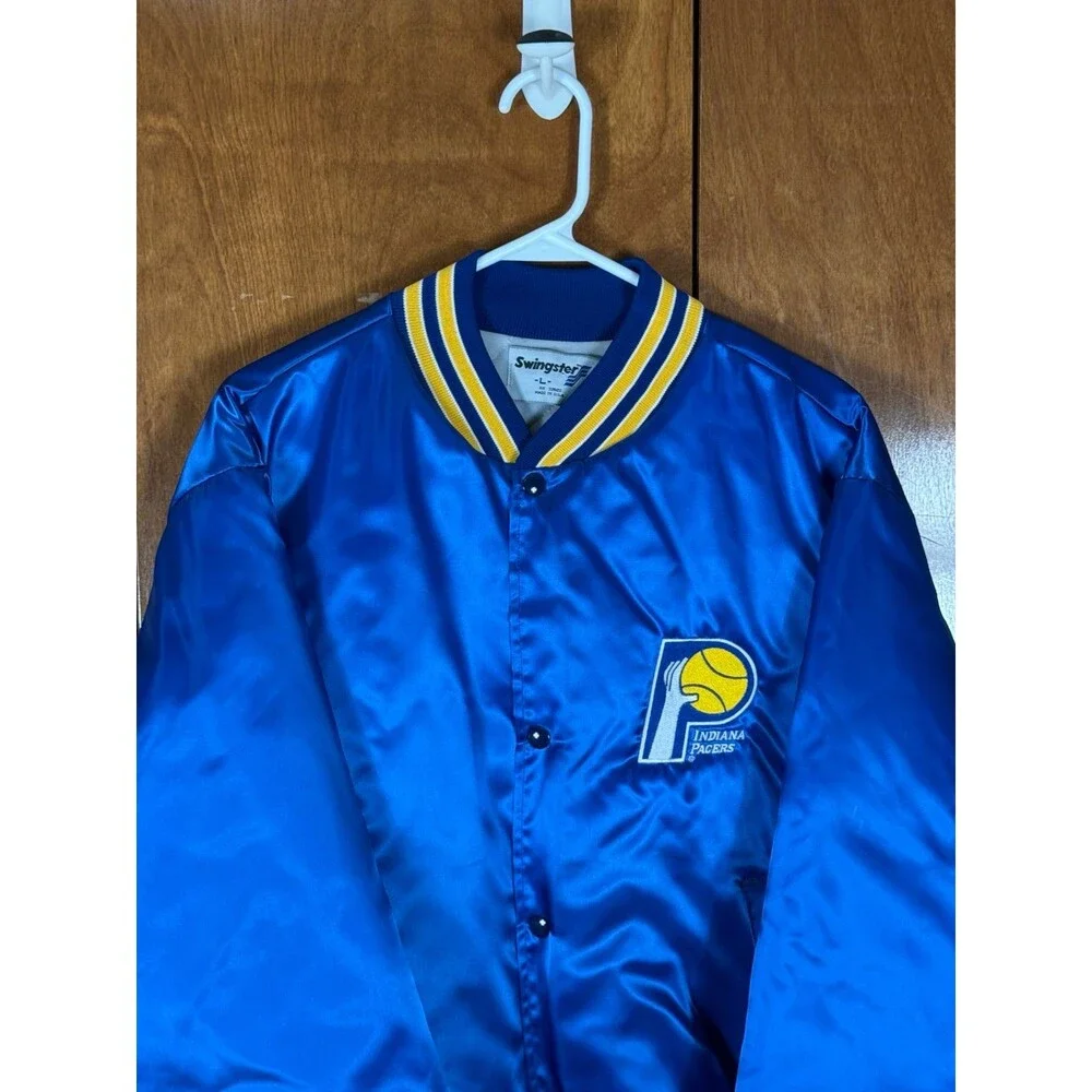 Vintage Indiana Pacers‎ NBA Basketball Swingster Satin Jacket Bomber Large L USA